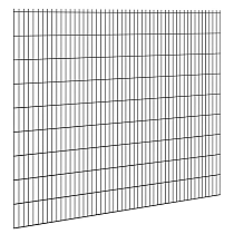 Hillfence metalen scherm, dubbele staafmat, 250x183 cm, zwart