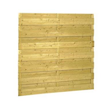 Grenen geschaafd plankenscherm 18-planks 15 mm, 179x179 cm, recht, groen geïmpregneerd