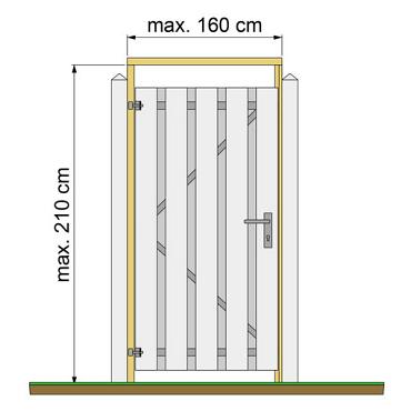 Tuindeurkozijn douglas met aanslaglat, max 160 cm breed