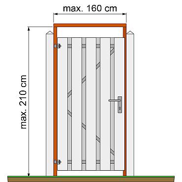 Tuindeurkozijn hardhout met aanslaglat, max 160 cm breed