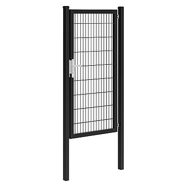 Hillfence metalen enkele poort Premium-line inclusief slot, 100x180 cm, zwart