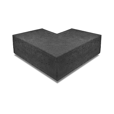 Hoekstuk Traptrede Oud Hollands 40x20cm, 90° buiten Carbon